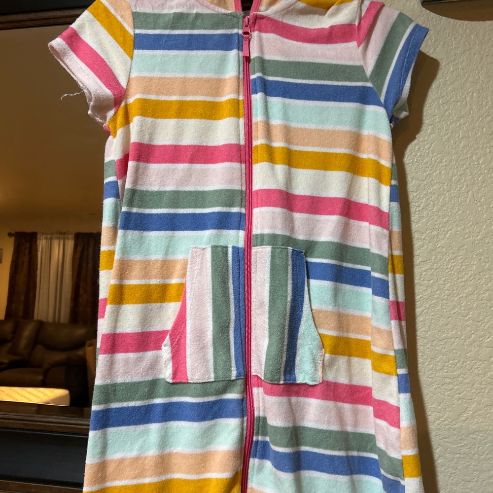 Colorful Striped Hooded Dress